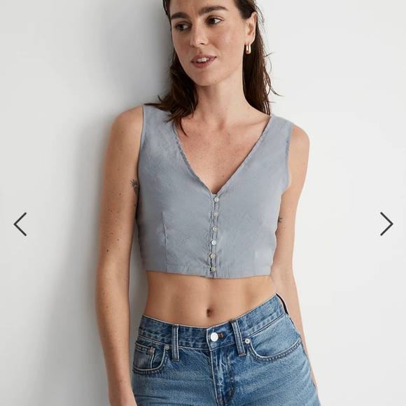 Madewell Softdrape Gwen Crop Top Vest - Picture 13 of 13